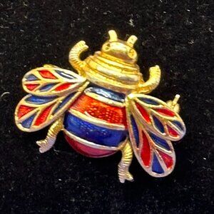 VTG Sphinx Jewelry Multi-Color Enamel Bee Brooch